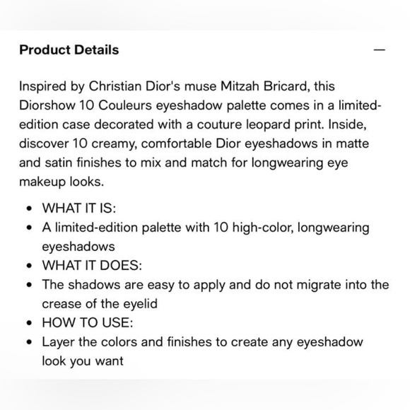 Dior Mitzah 10 Eyeshadow Palette Couture Leopard Case - Picture 3 of 4